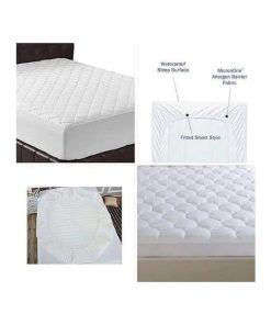 Quilted Waterproof Matress Protector, White, Print may vary