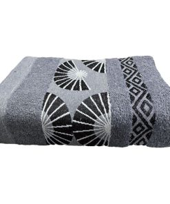 Alternative view of 70×140cm Dark Grey Thickened 400g Cotton Bath Towel With Fan Pattern Home Design - Dark Grey