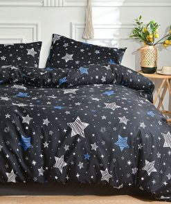 Grace Foam 5*6 Duvet Set, 1 Duvet ,1 Bedsheet & 2 Pillow Cases -Black