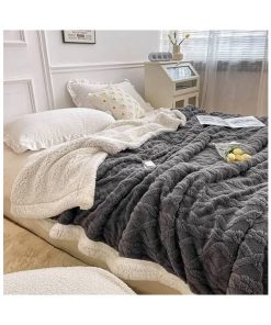 Alternative view of Soft-Cozy Velvet Blanket/Duvet (5*6) - Grey