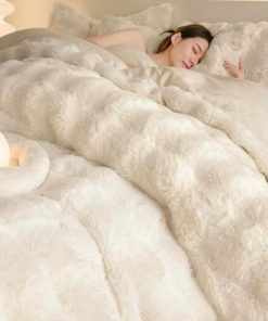 Rabbit fur bedcovers